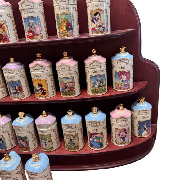 Walt Disney Spice Jar Set Lenox 1995 Salt Pepper Shakers EUC Vintage 26 Set - Picture 12 of 16
